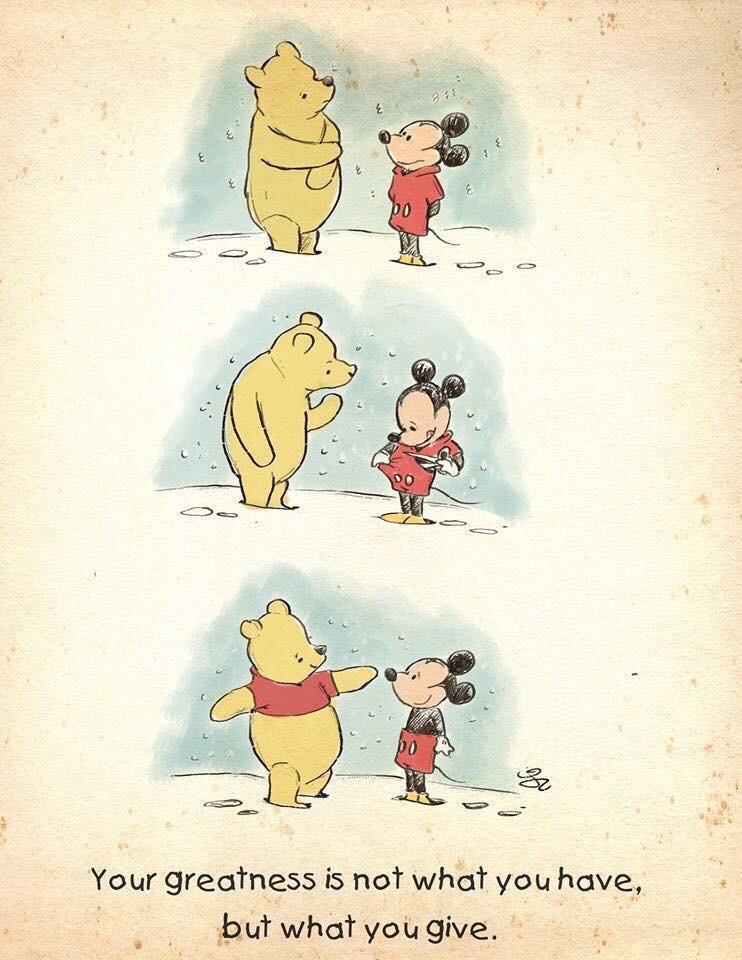 This picture is the best way to understand that in life you need to be a little kinder and help others... - Kindness, Help, Mickey Mouse, A life