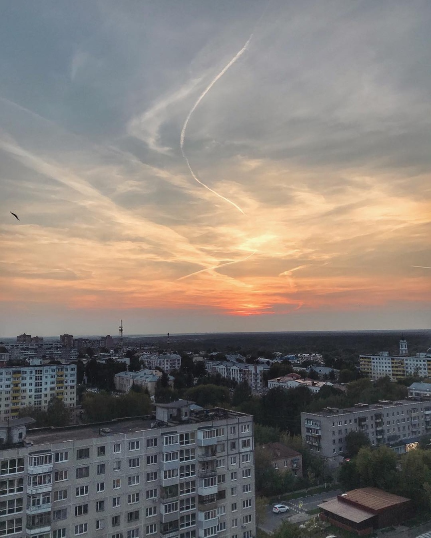 September sunset in my city - Sunset, Moscow region, The photo, Beautiful