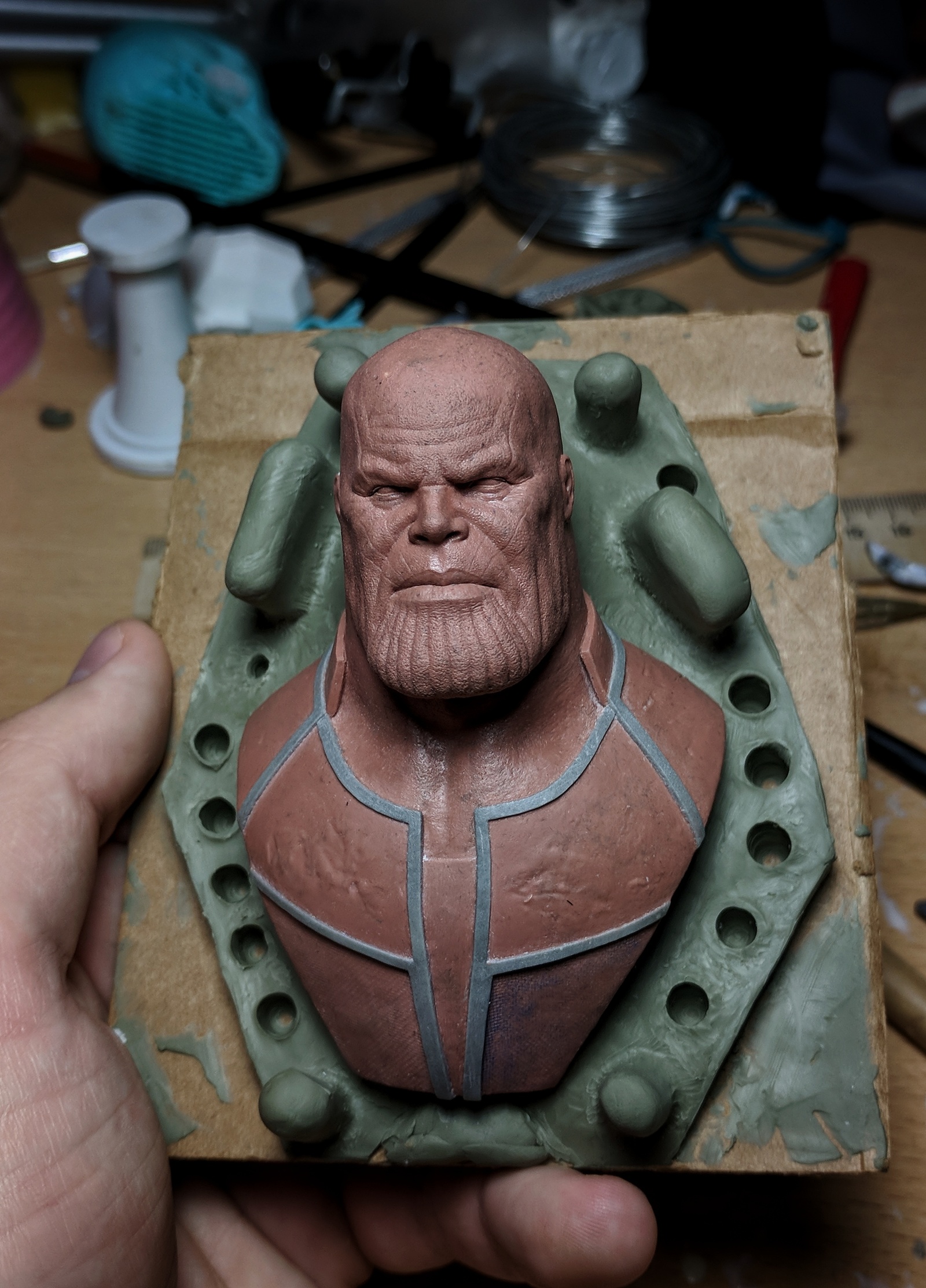 How to make a silicone bust mold - My, Thanos, Avengers, Marvel, Sculpture, Creation, Silicone, Friday, Friday tag is mine, Longpost