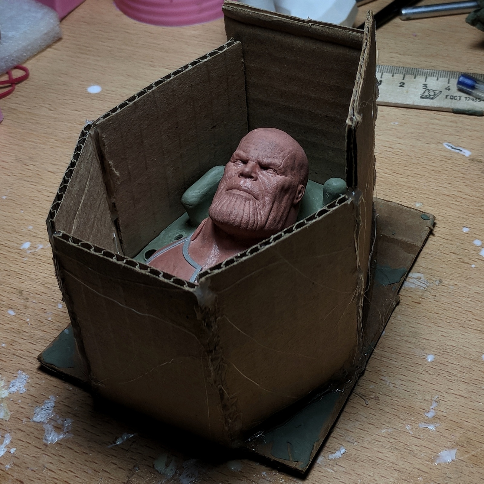 How to make a silicone bust mold - My, Thanos, Avengers, Marvel, Sculpture, Creation, Silicone, Friday, Friday tag is mine, Longpost