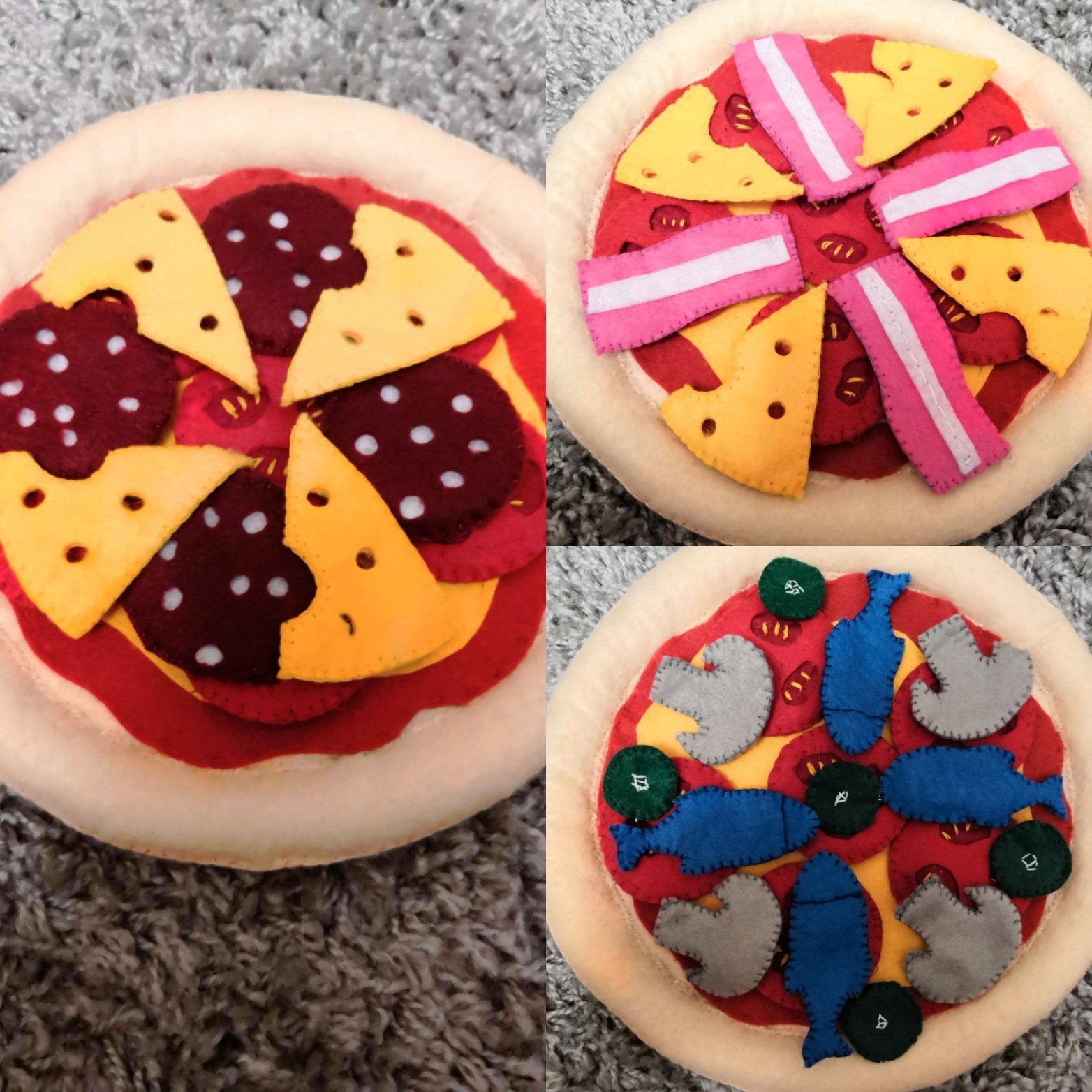 Pizza and felt cake - My, Needlework without process, Felt, Longpost