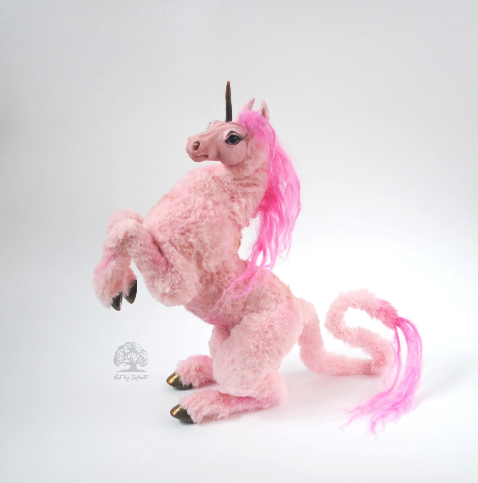 pink unicorn - My, Unicorn, Pink, Sculpture, Author's toy, Collectible doll, Horses, Longpost, Handmade dolls