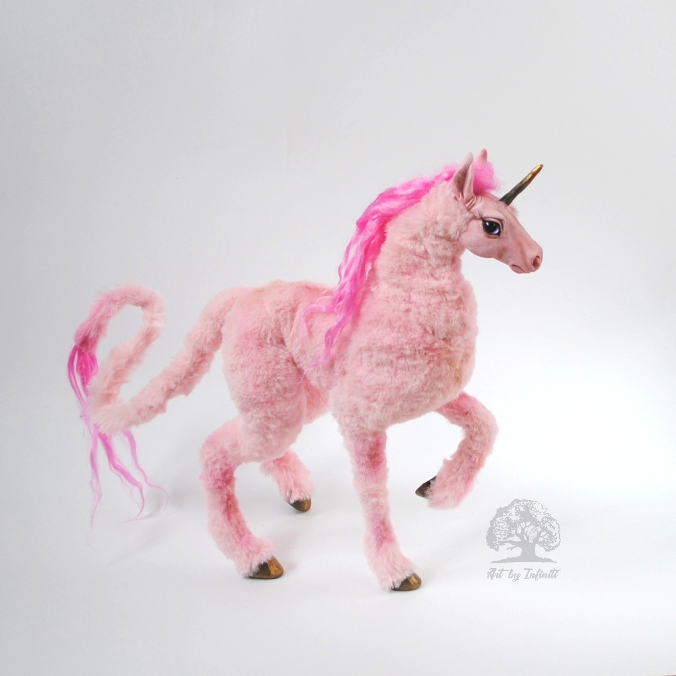 pink unicorn - My, Unicorn, Pink, Sculpture, Author's toy, Collectible doll, Horses, Longpost, Handmade dolls