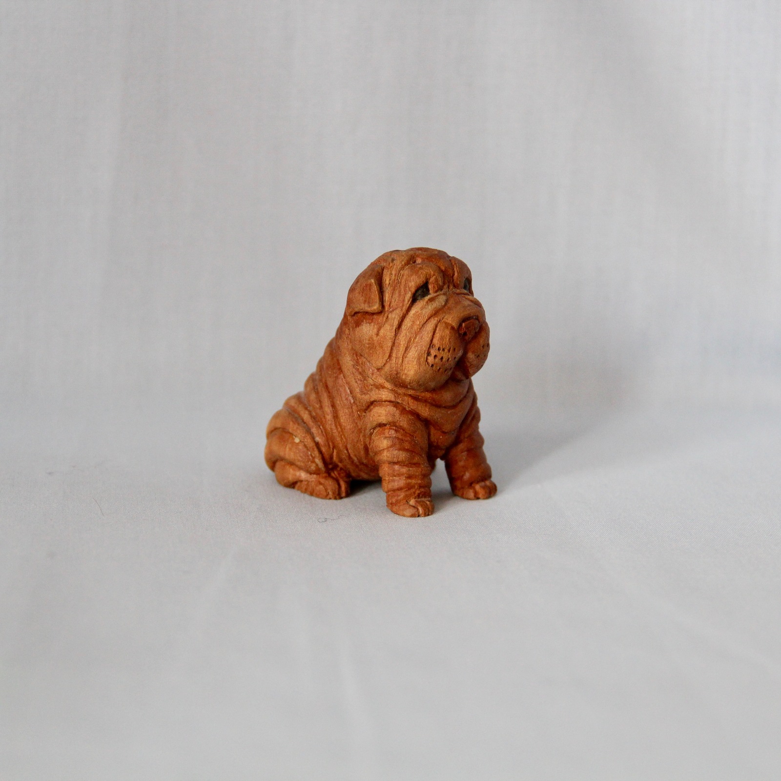 Netsuke #8 Sharpei - My, Netsuke, Wood carving, Miniature, Longpost