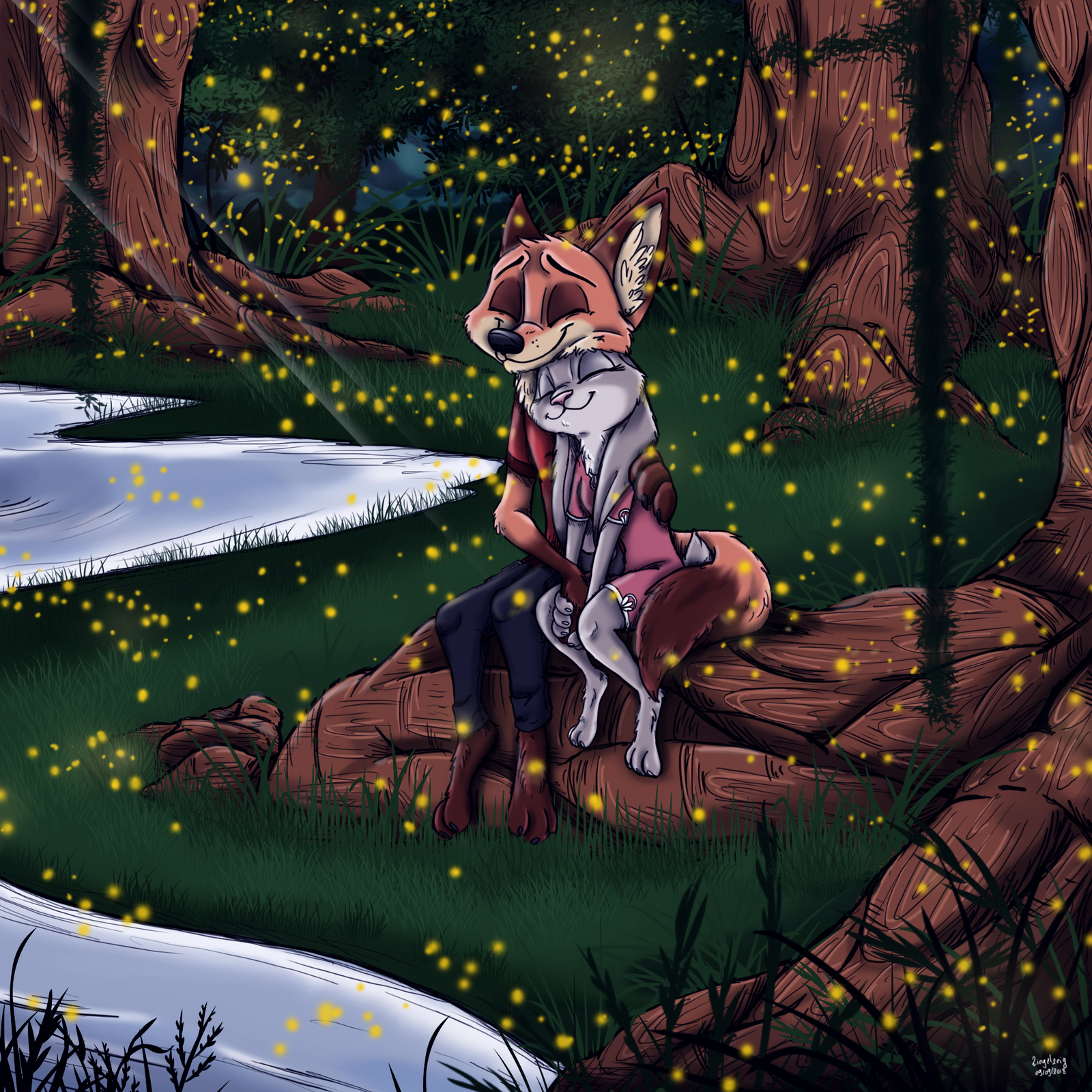 Fireflies - Zootopia, Zootopia, Nick and Judy, Nick wilde, Judy hopps, Art, Ziegelzeig