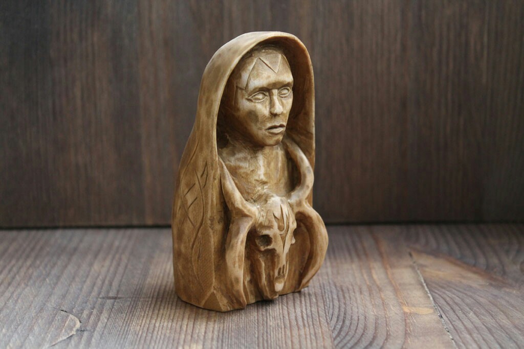 Forest witch. Dark side. Wood figurine. - My, Needlework without process, Wood carving, Mythology, Witch, Longpost