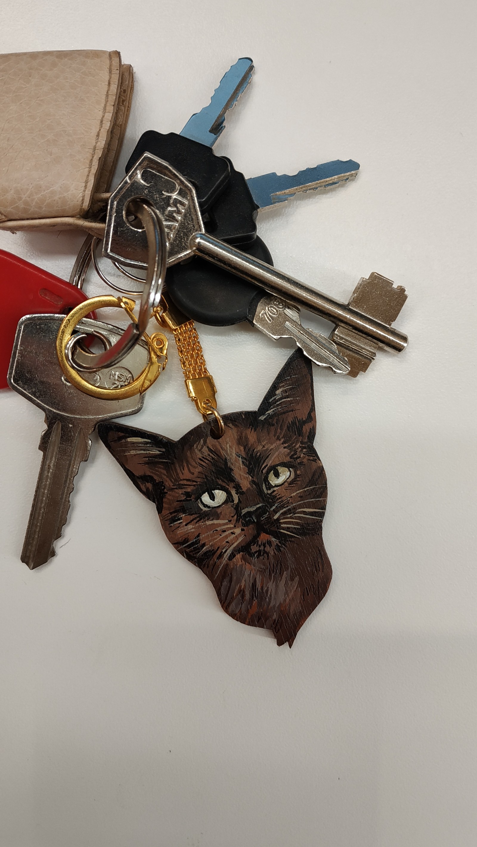 Cat keychain - My, Needlework without process, Catomafia, Painting, Longpost, cat