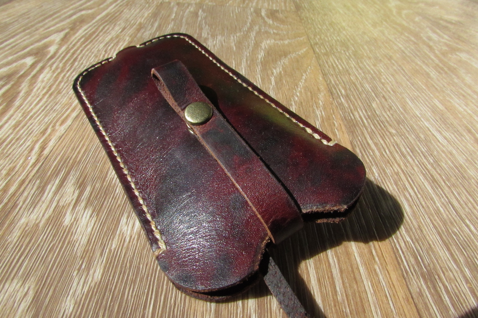 Key holder made of leather for a good person. - My, Leather products, Leather, Housekeeper, Presents, With your own hands, Needlework without process, Longpost