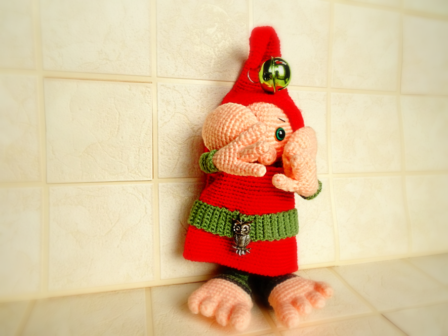 Elf Bell - My, Knitted toys, Crochet, Elves, Bells, Doll, Needlework without process, With your own hands, Longpost