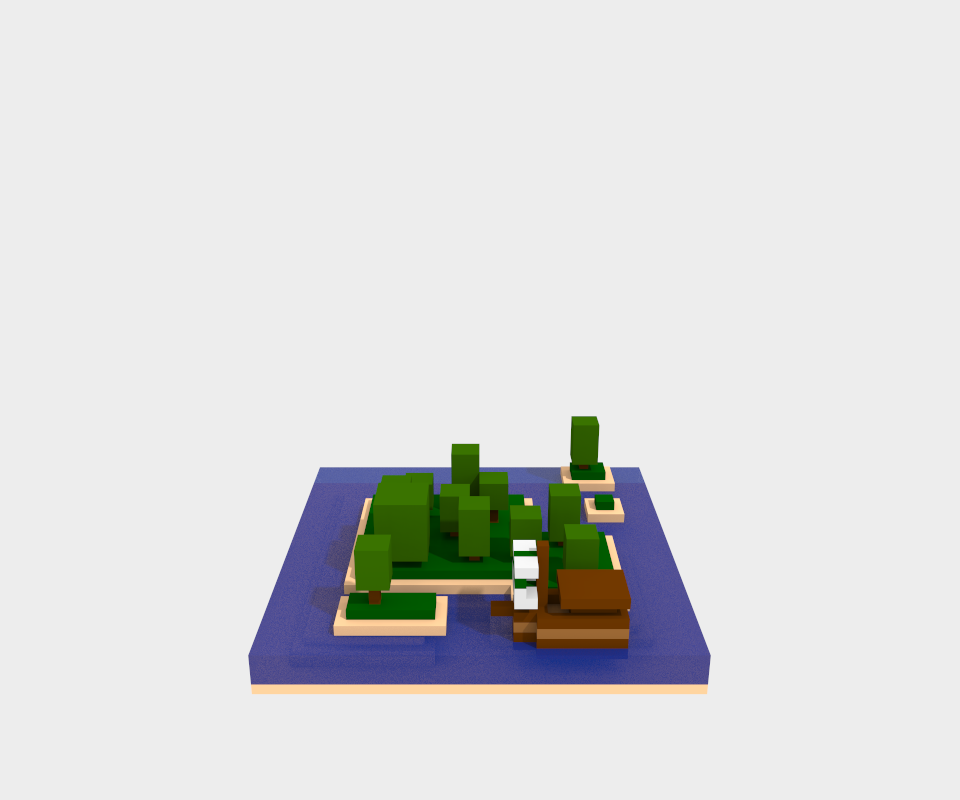 braver - My, Island, GIF, Magicavoxel, Digital drawing, Voxelking, Longpost