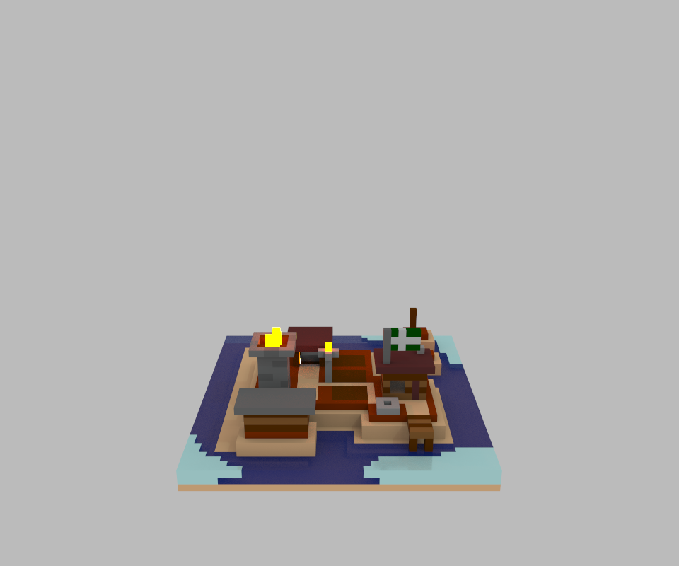 braver - My, Island, GIF, Magicavoxel, Digital drawing, Voxelking, Longpost