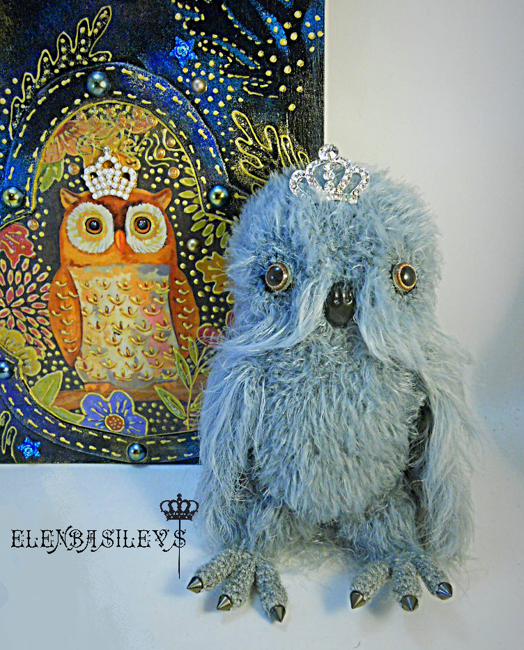 Owl watch - My, Clock, Owl, Acrylic, Contour, Needlework without process, Knitted toys, Crochet, Longpost