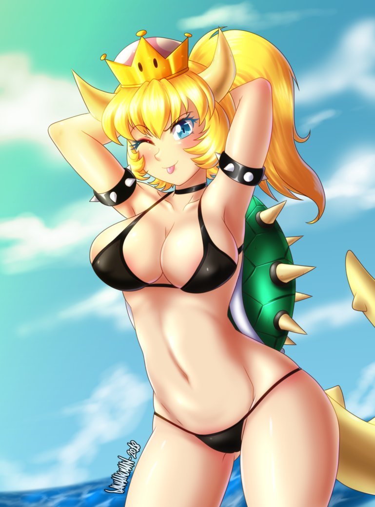 Bowsette - NSFW, Deviantart, Art, Drawing, Games, Mario, Bowsette, Longpost, Danmakuman, Zantyarz