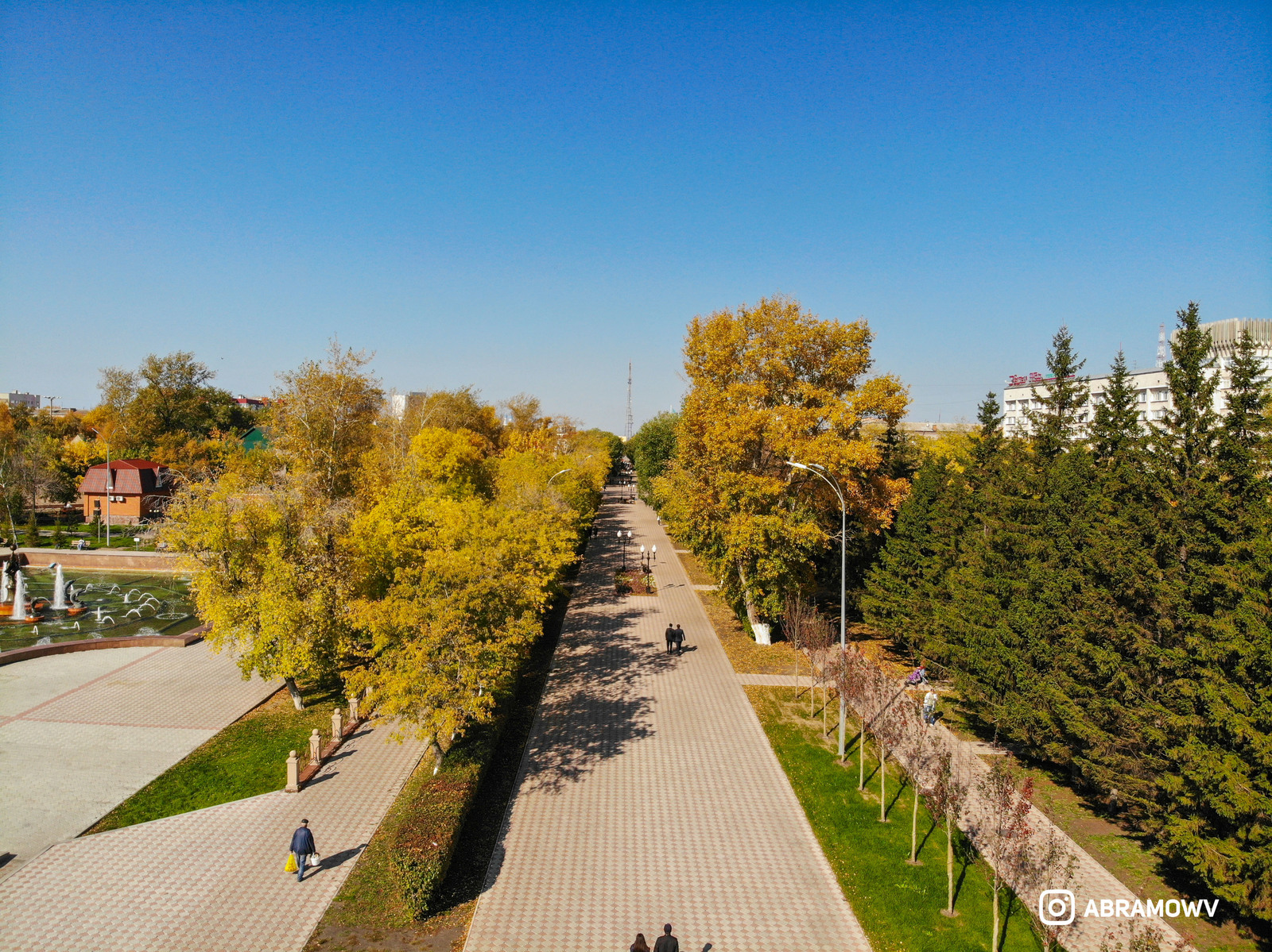 Gold autumn. Petropavlovsk. Kazakhstan - My, My, Autumn, Drone, Town, Longpost