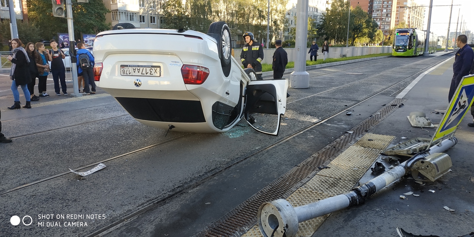 Left and got up - Road accident, Crash, Saint Petersburg, Video, GIF