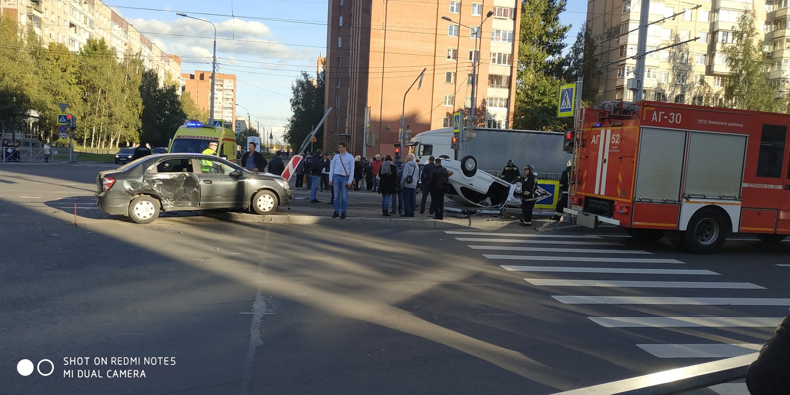 Left and got up - Road accident, Crash, Saint Petersburg, Video, GIF