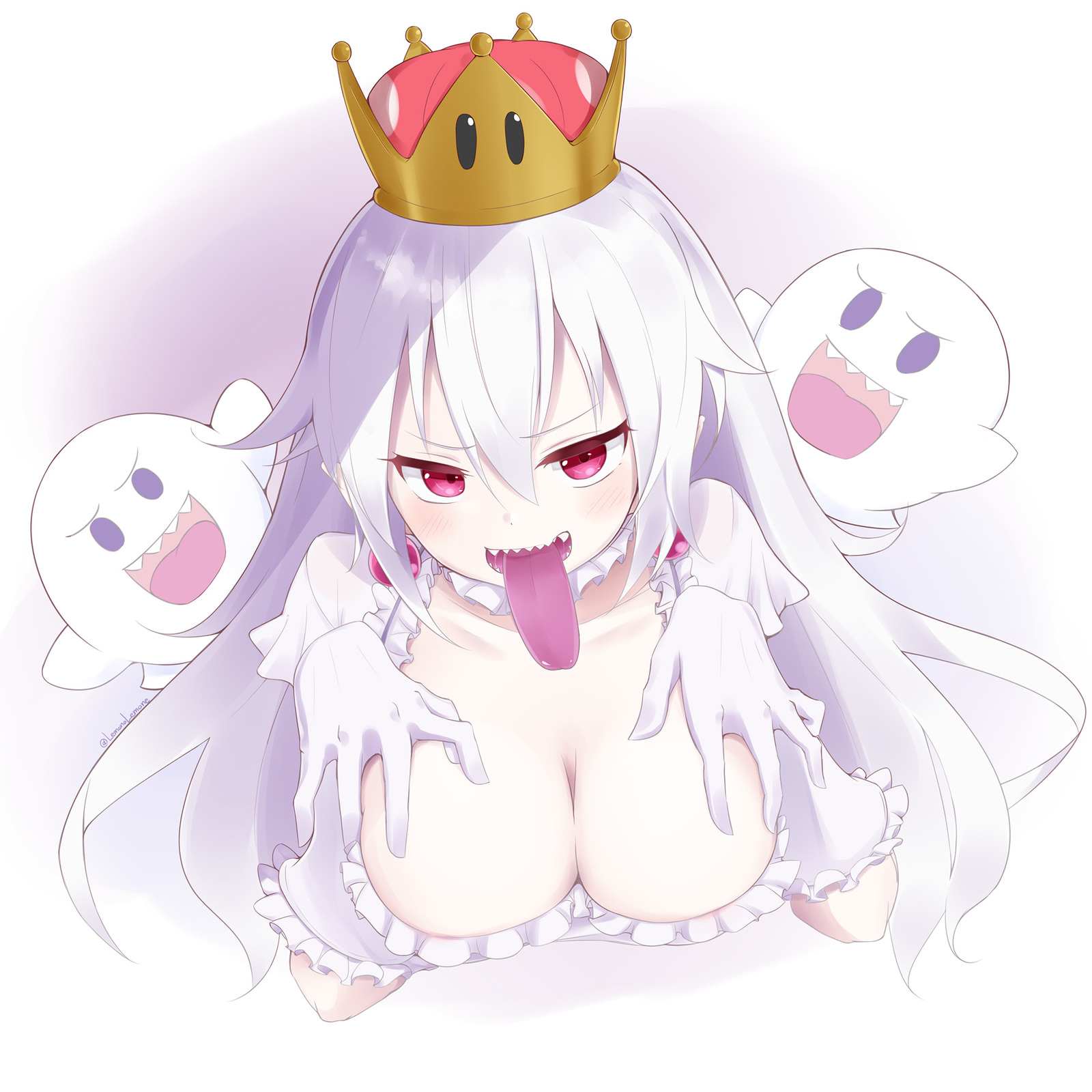 Boosette - Mario, Bowsette, Boosette, Boobs, Anime art, Longpost