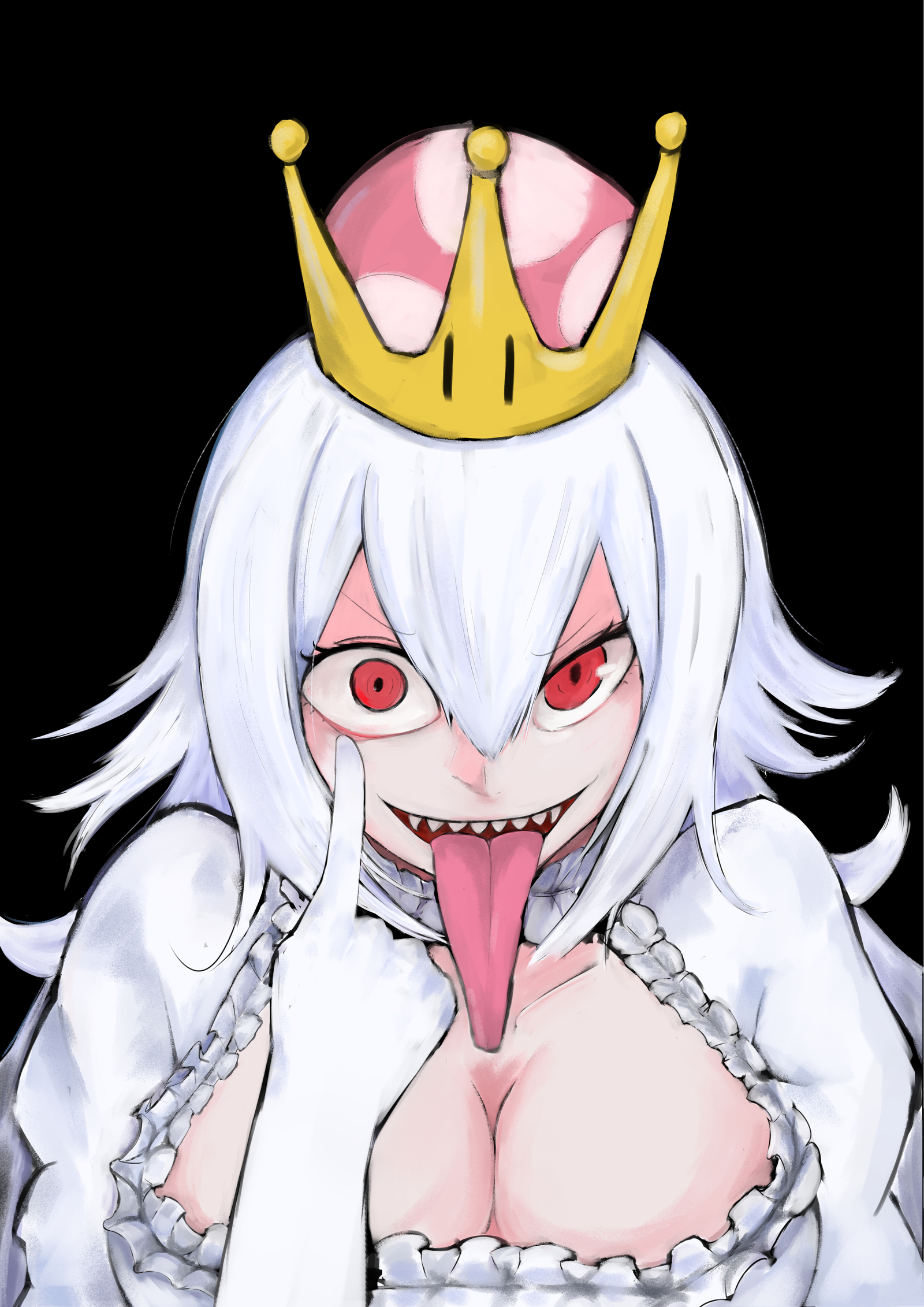 Boosette - Mario, Bowsette, Boosette, Boobs, Anime art, Longpost