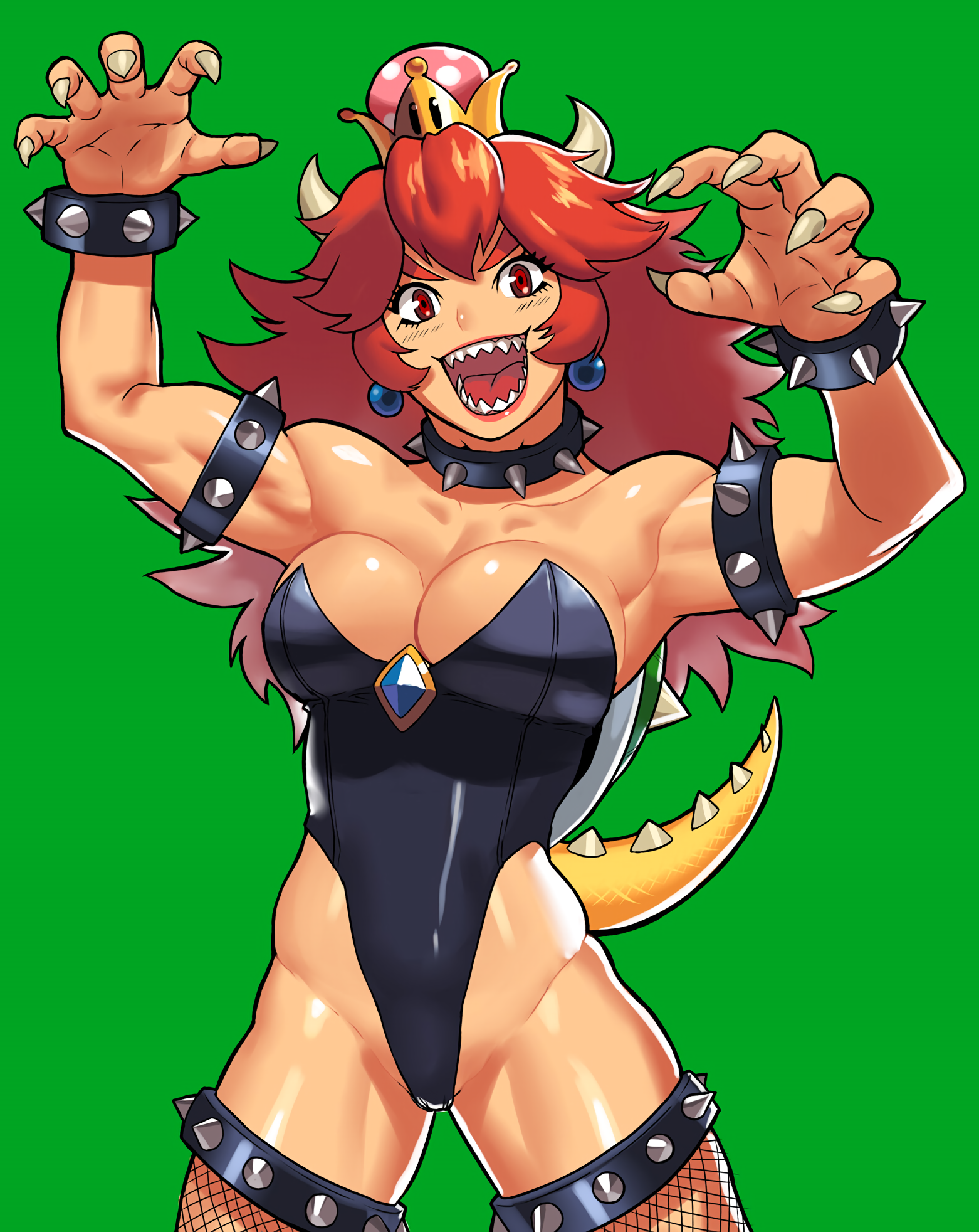 Bowsette's Roar! - Cessa Lafaliqa, Арт, Крепкая девушка, Bowsette, Super Mario, Аниме, Anime Art, Monster Girl