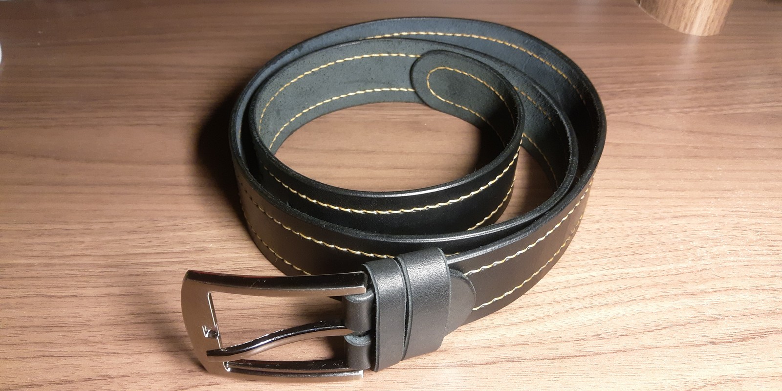 Another custom belt. - My, Belt, Natural leather, With your own hands