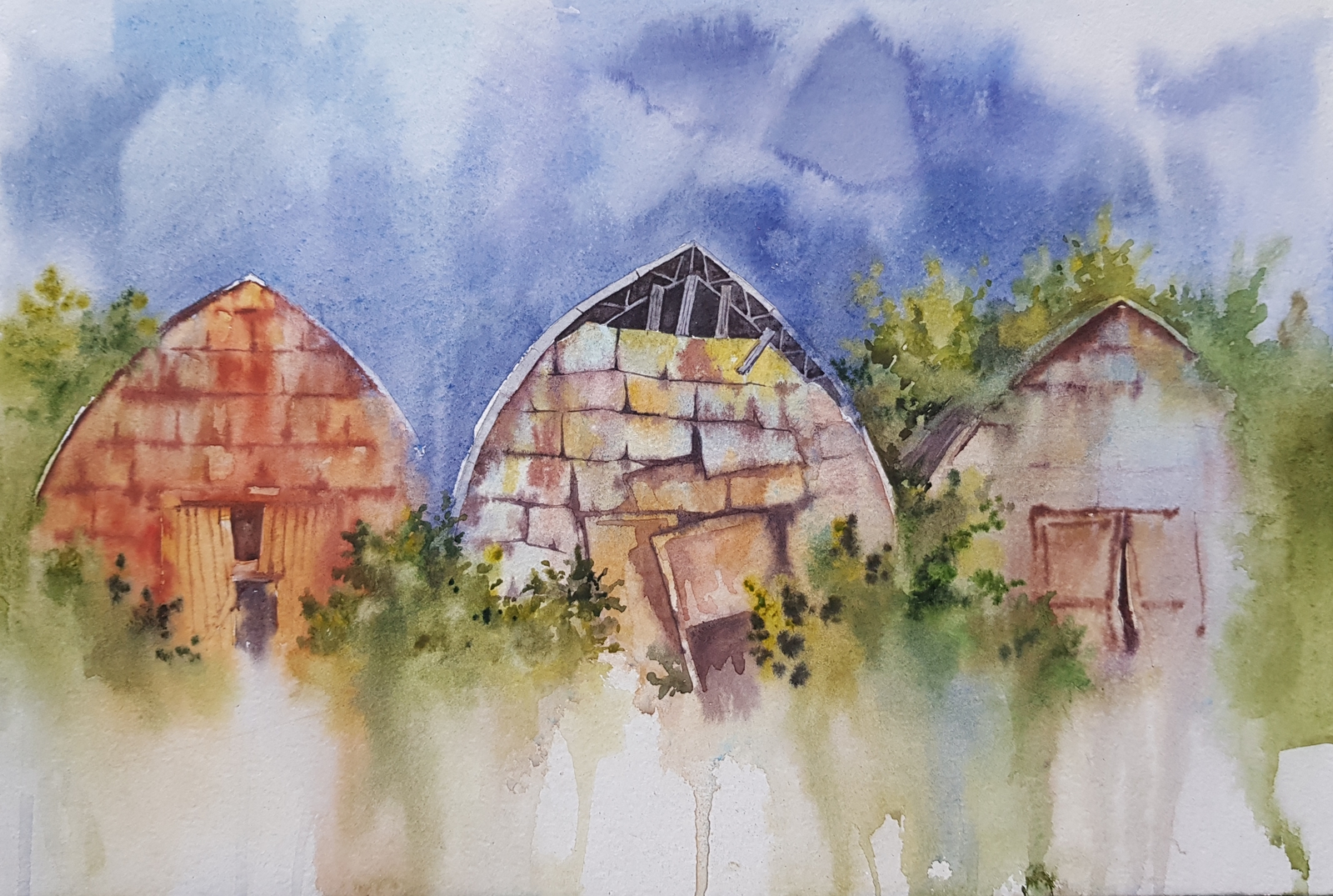 Plein air. Watercolor studies, part 2 - My, Art, Watercolor, Art, Longpost, Plein air, Drawing, Landscape