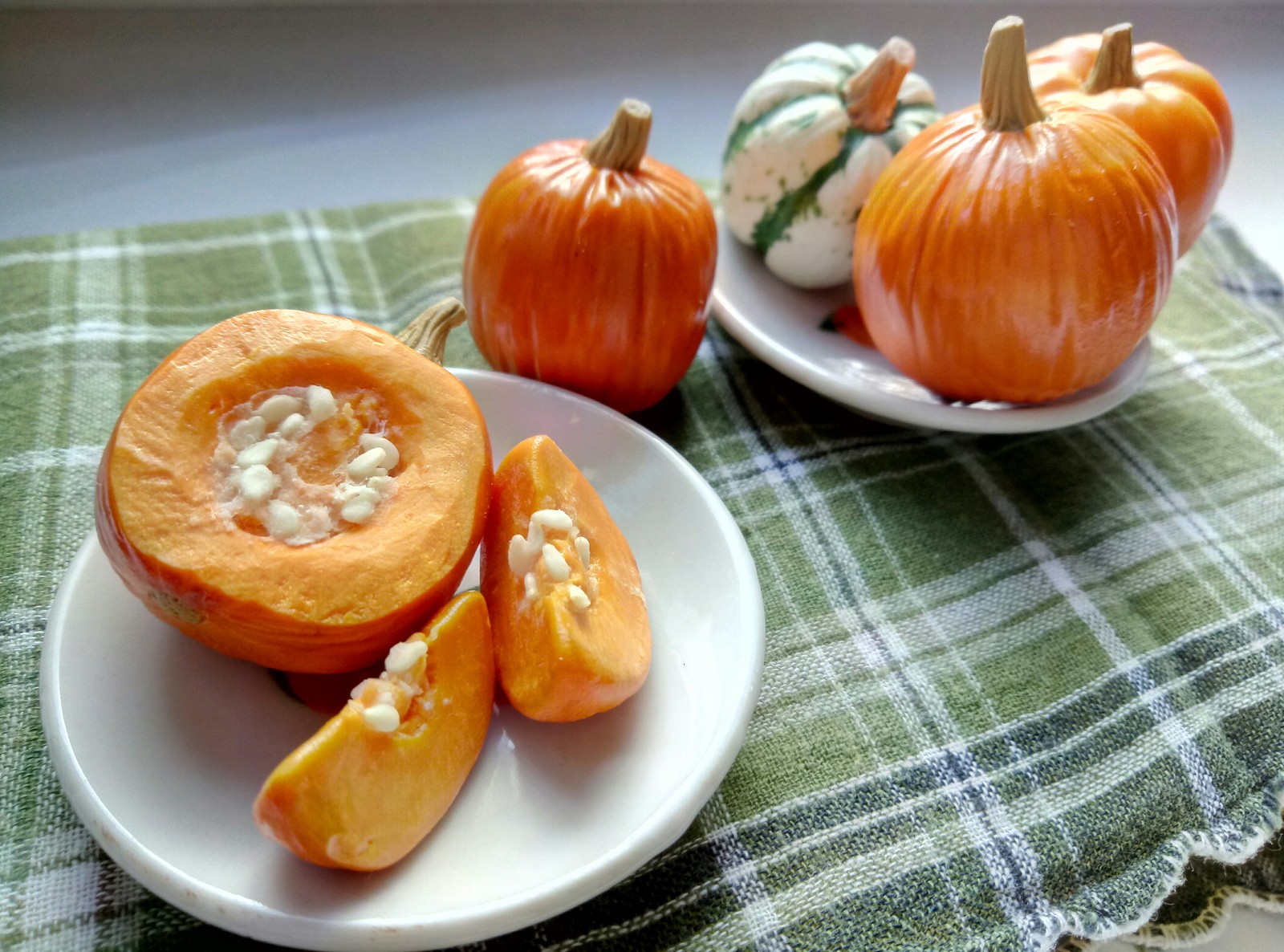 Pumpkin in a section from polymer clay - My, Polymer clay, Handmade, Needlework without process, Pumpkin, Halloween, Autumn, Longpost