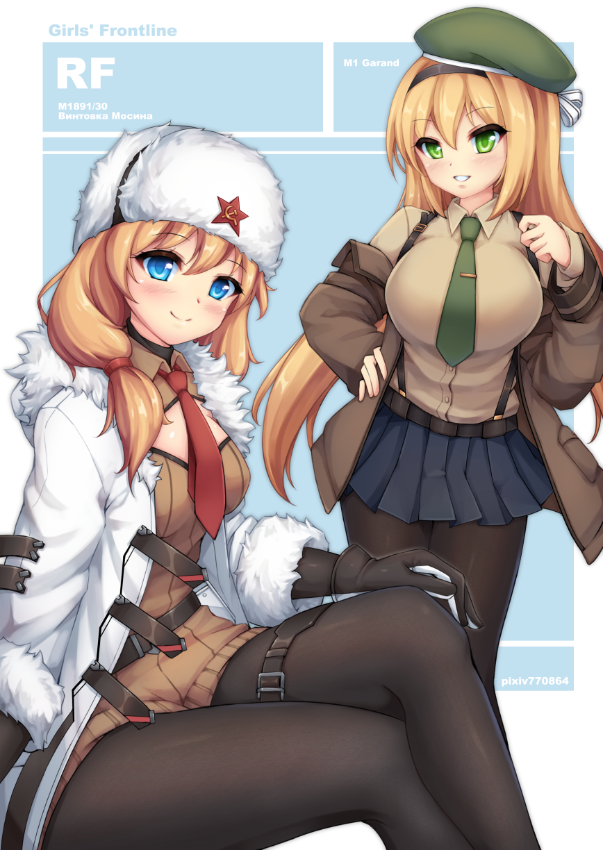 Mosin-Nagant & M1 Grand - Anime, Anime art, Girls frontline, , Mosin-nagant