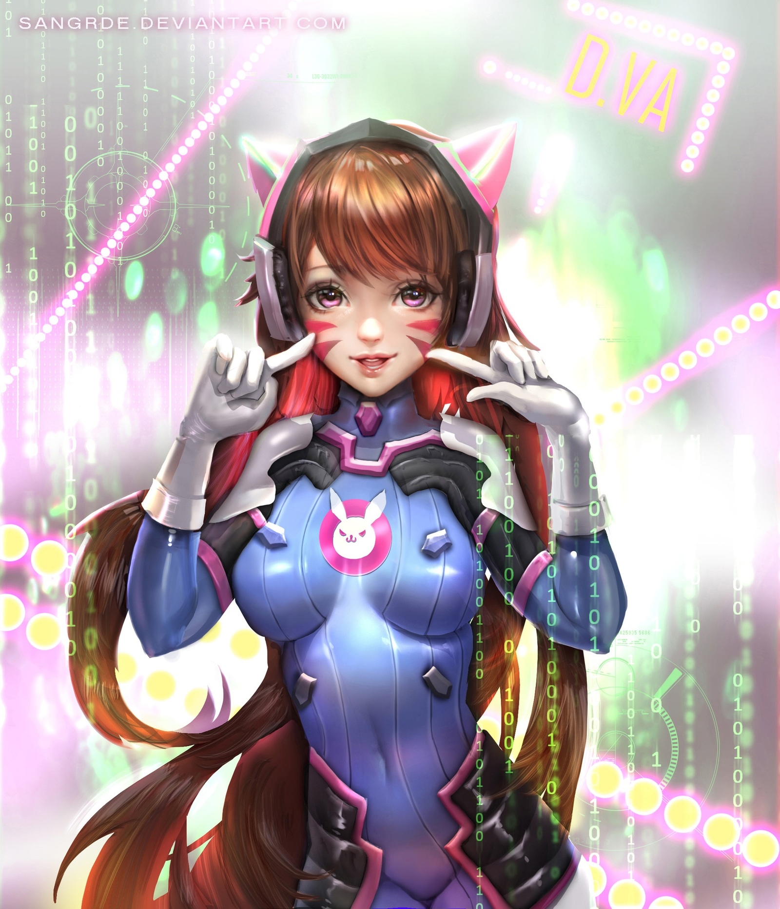 Art by Yujin Jung (Sangrde) - , , Overwatch, Dva, Harley quinn, Games, Longpost, Art