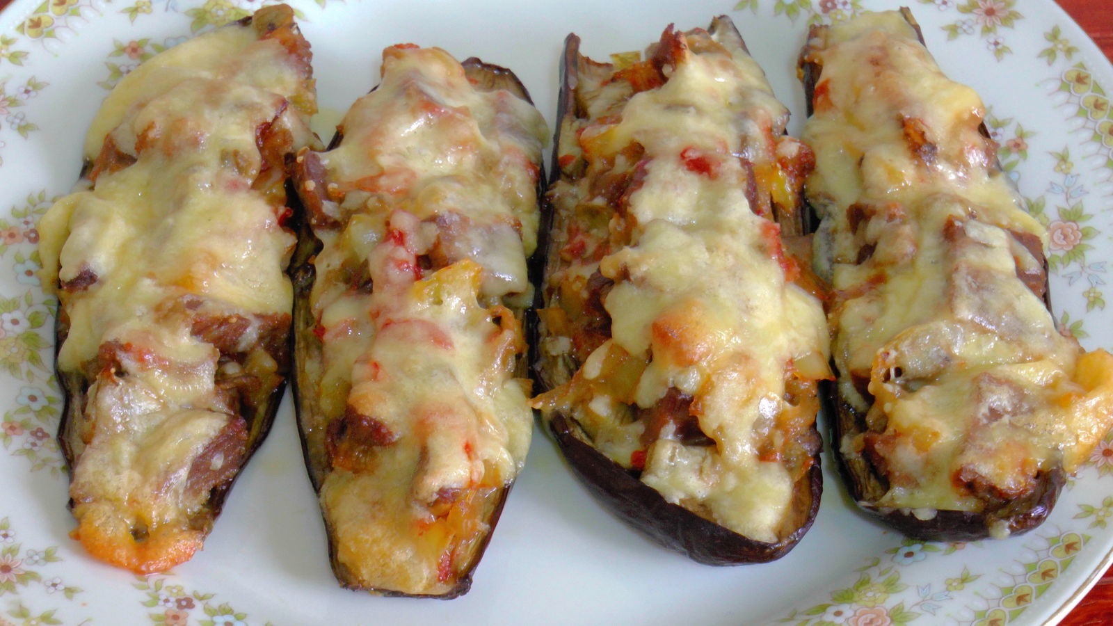 Eggplant baked with meat - My, Recipe, Eggplant, Video, Cooking