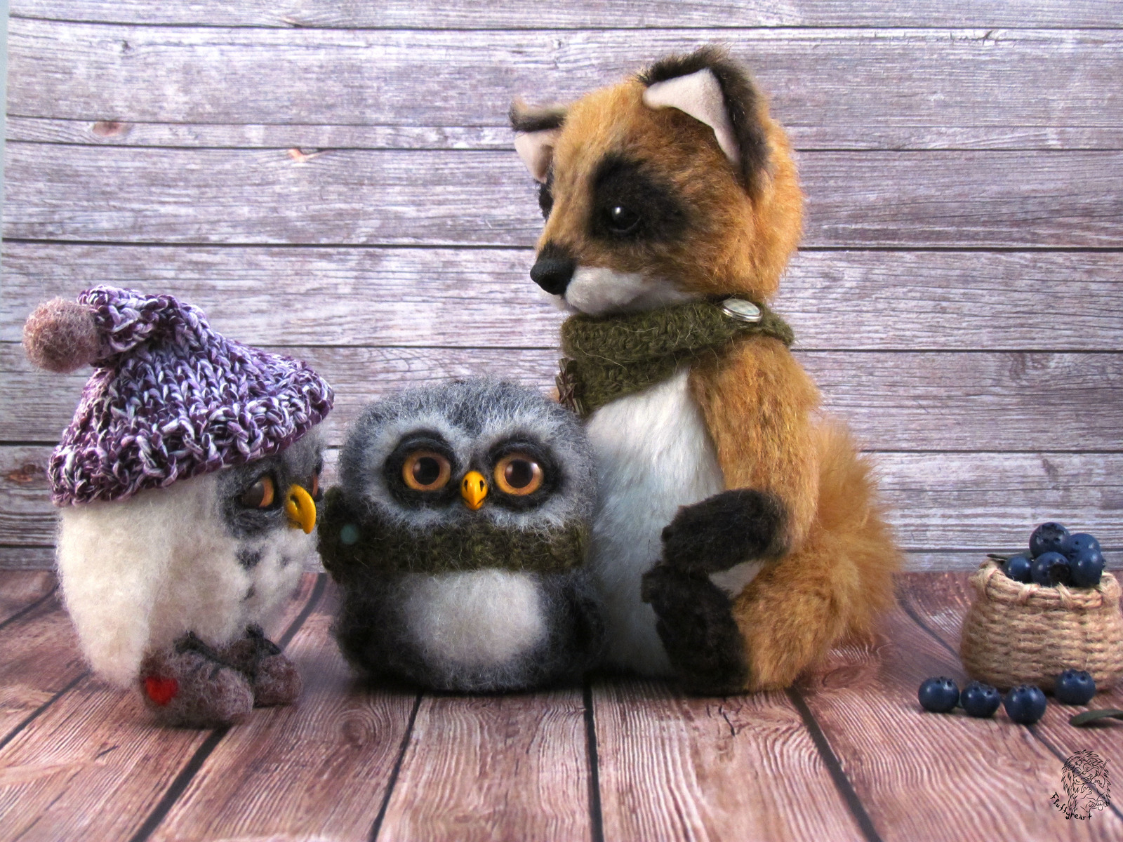 autumn owlets - My, Owl, Dry felting, Needlework without process, Longpost, Wool toy, Owlets, Handmade, Wallow