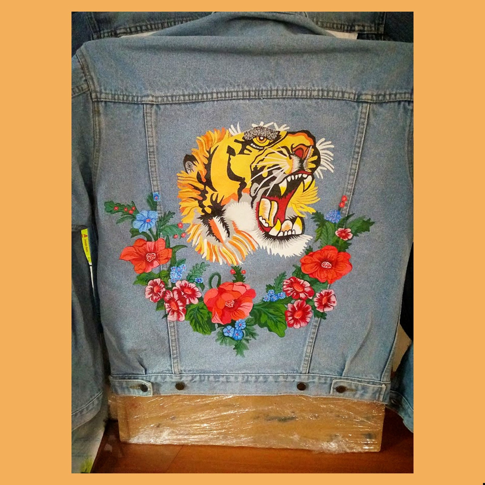 Tiger Gucci Gang - My, Gucci, Tiger, Work, Handmade, Painting on fabric, Creation, Art, My, Video, Longpost