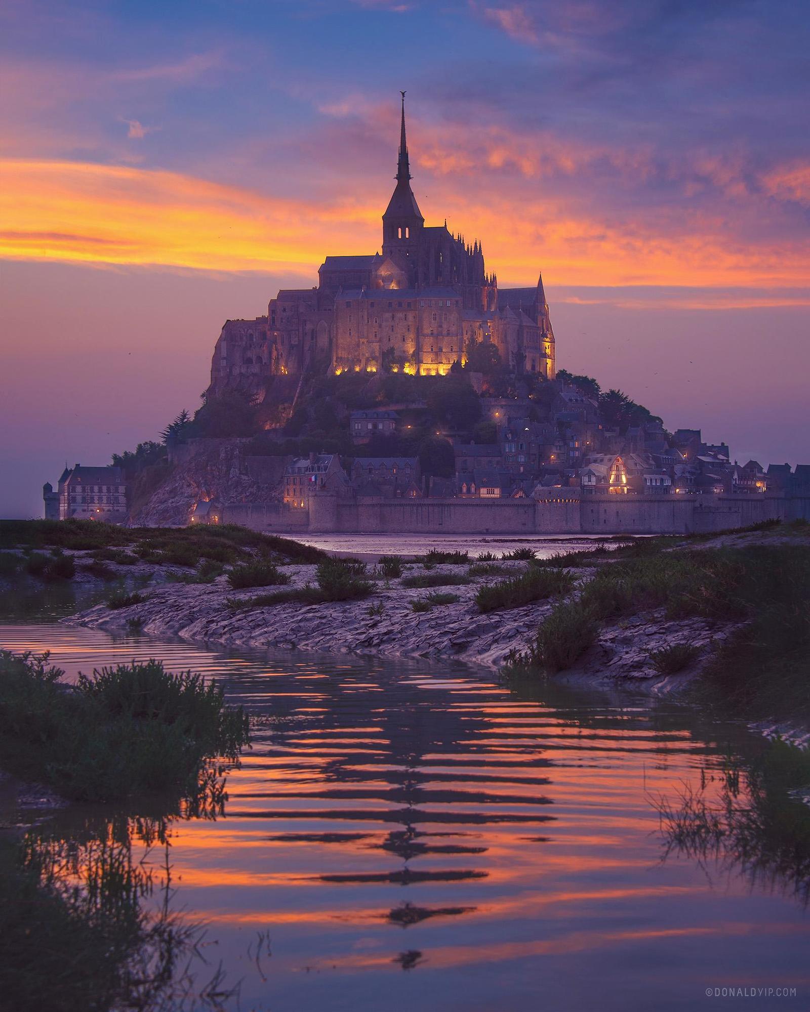 Evening Mont Saint-Michel - France, Mont Saint Michel, The photo, Architecture