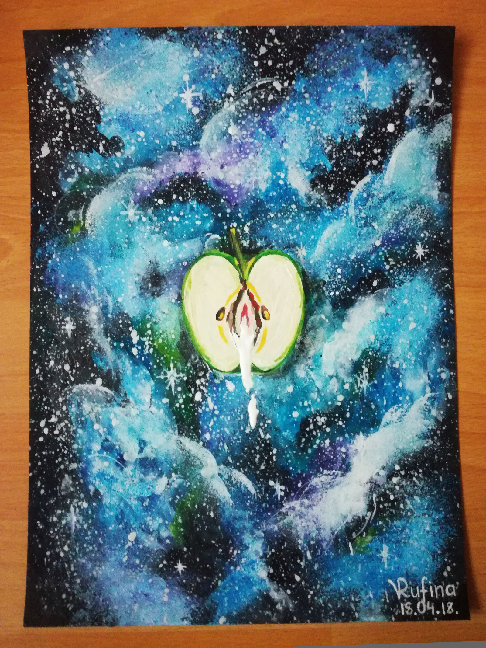 Crazy fruits. - My, Art, Gouache, Фрукты, Space, Drawing, Longpost