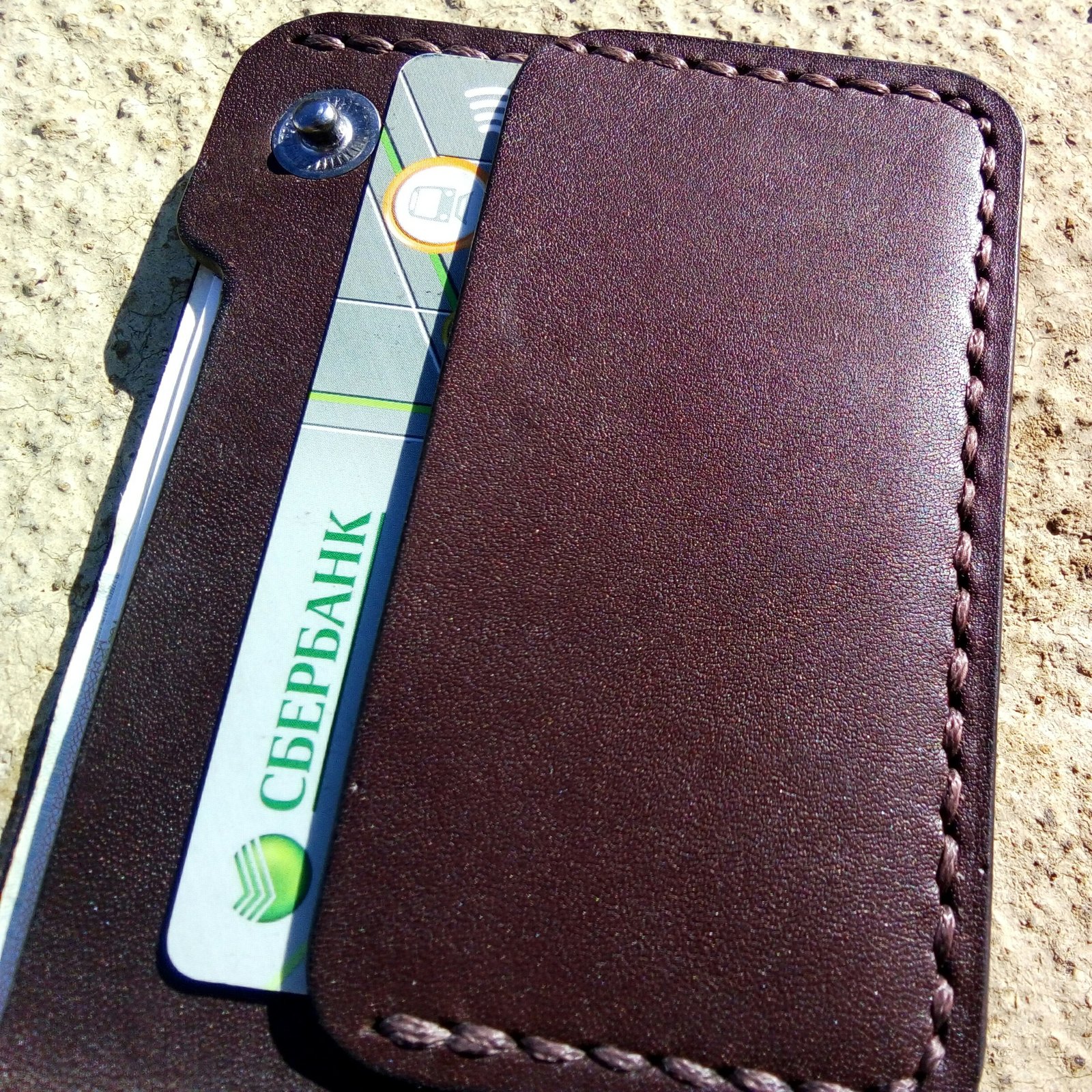 Interesting men's wallet made of genuine leather - My, Wallet, Natural leather, Handmade, Handmade, Leather products, Longpost