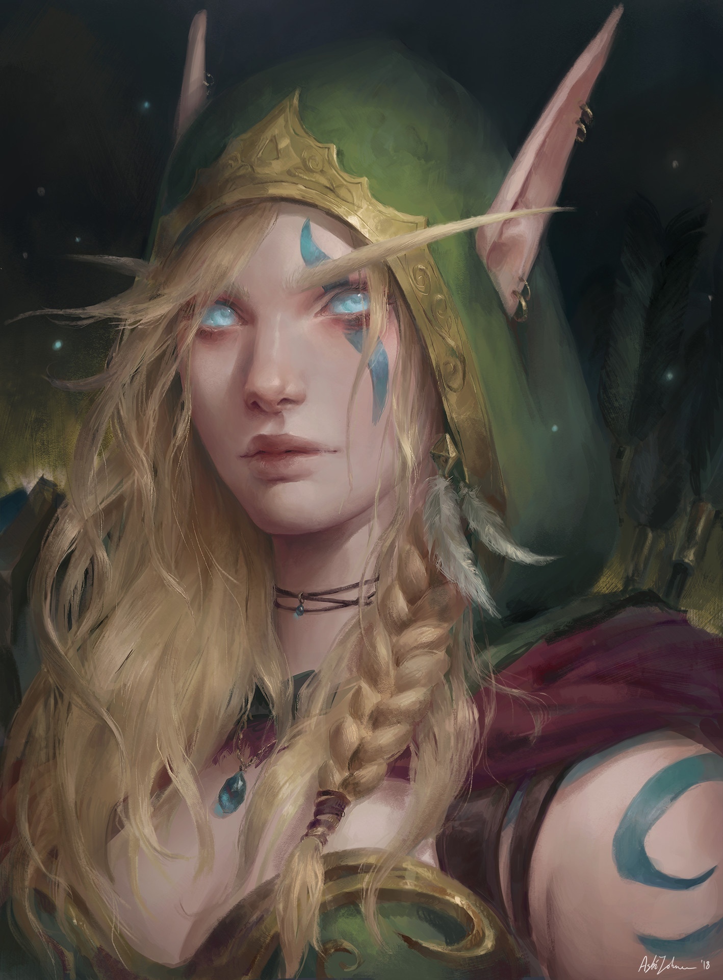 Alleria by Astri Lohne Sjursen. - Wow, World of warcraft, Warcraft, Blizzard, Game art, Art, Creation