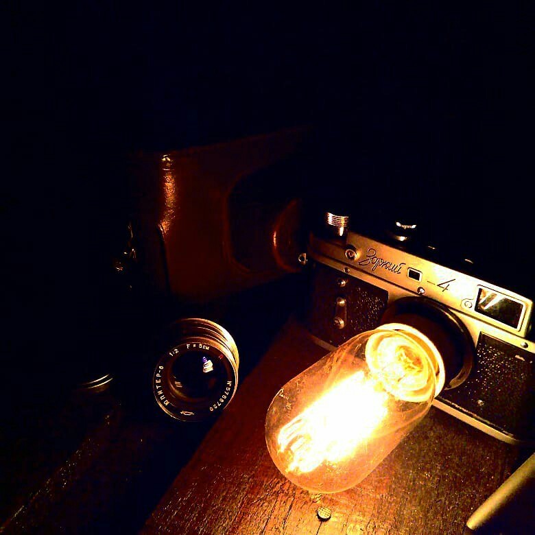 camera lamp - Edison's lamp, Camera, Longpost