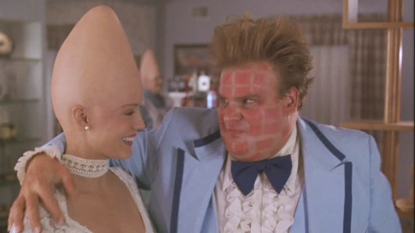 Киноностальгия 21. «Яйцеголовые» (Coneheads) - Моё, Дэн Эйкройд, Ученые, Coneheads, SNL, Комедия, Фантастика, Пришельцы, Киноностальгия, Гифка, Длиннопост