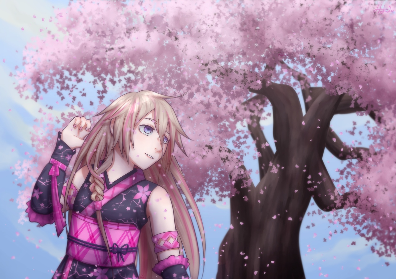 IA and sakura - Anime, Not anime, Vocaloid, Ia, Anime art