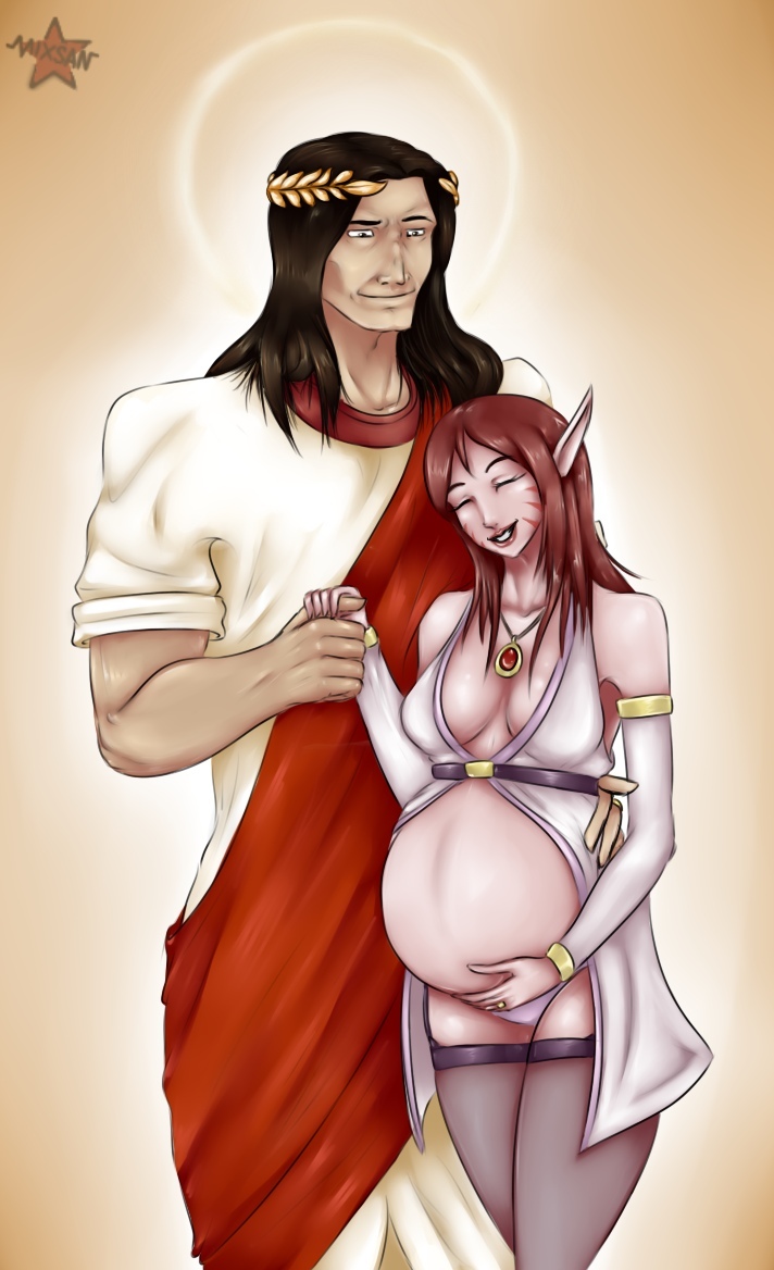 Masha and the Emperor. A happy ending. - NSFW, Emperor of Humanity, Wh humor, Eldar, Mixsan, Warhammer, Farseer, Heresy