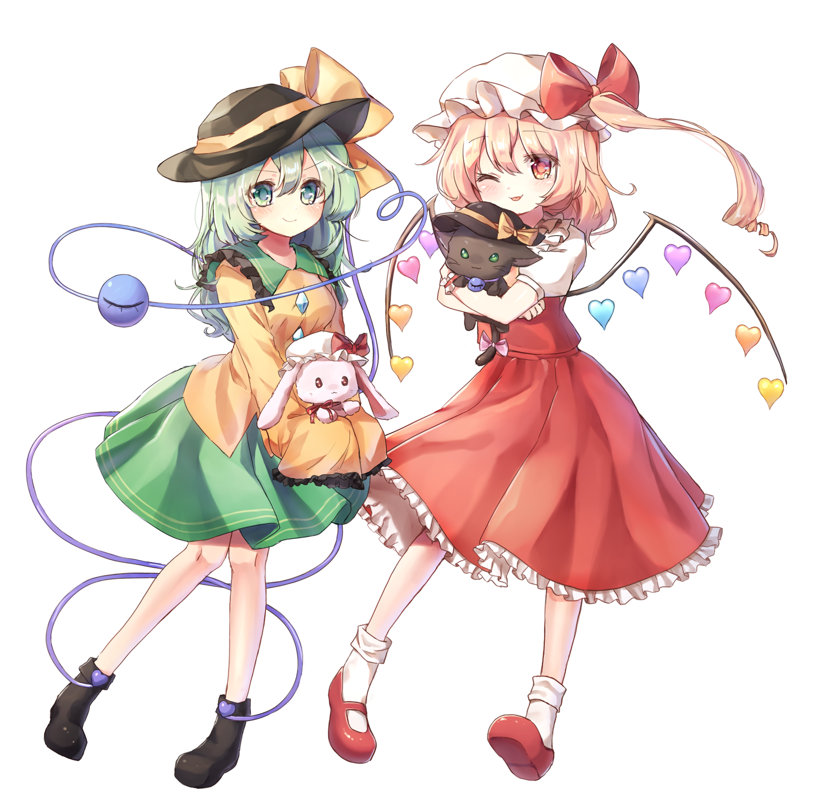 Flandre & Koishi - Touhou, Anime Art, Аниме, Не аниме, Flandre Scarlet, Komeiji Koishi, Skymint 028