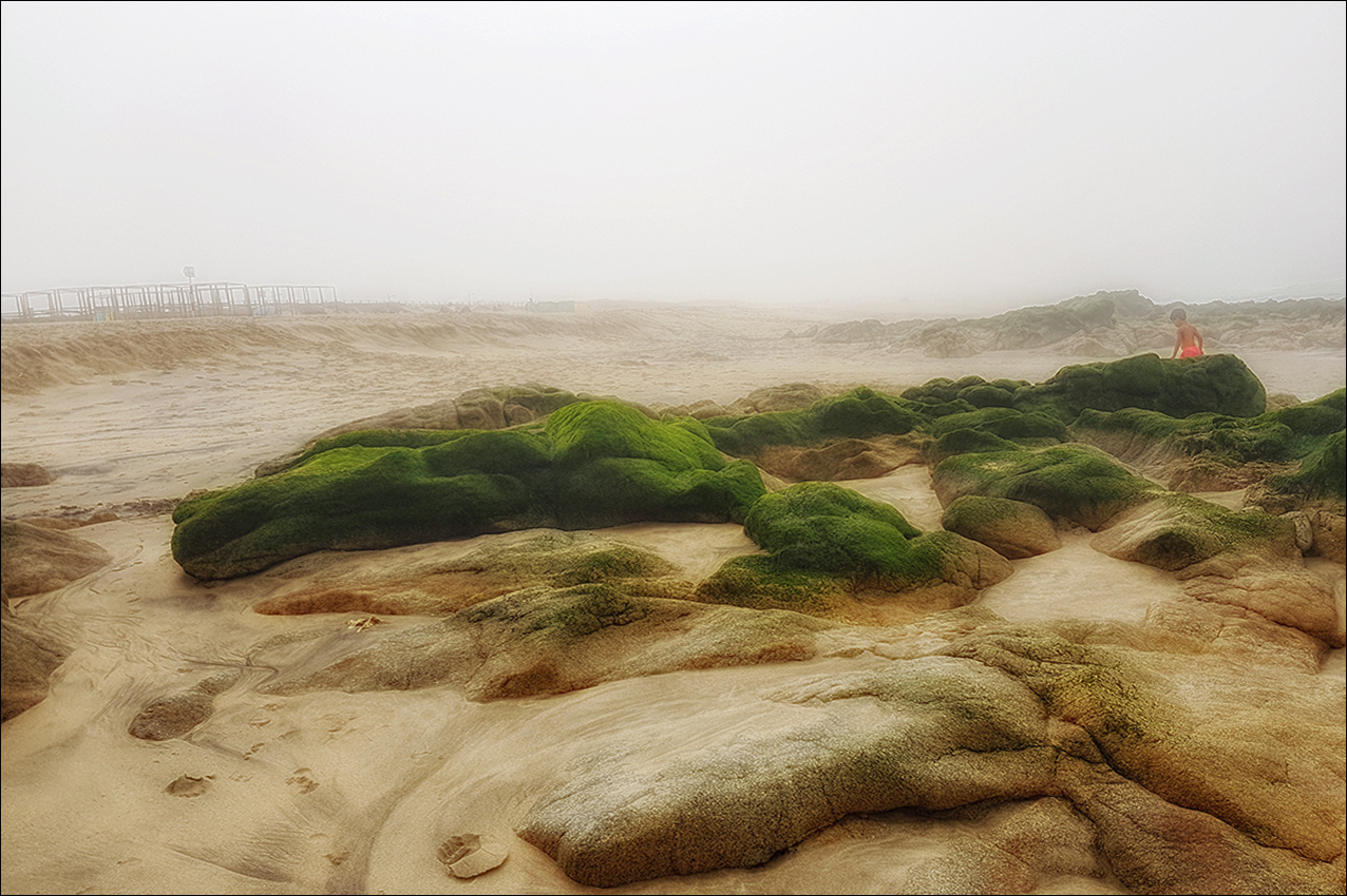 Fog - My, The photo, Shore, Beach, Fog, Portugal