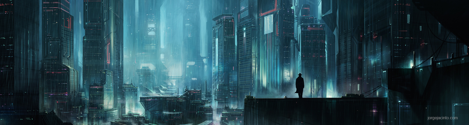 Future Noir - Art, Jjcanvas, Science fiction, Noir