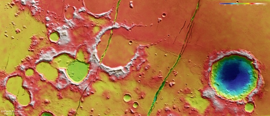 Mars Express сфотографировал следы недавней тектонической активности на Марсе - Космос, Mars Express, Фотография, Следы, Вулканическая, Активность, Длиннопост