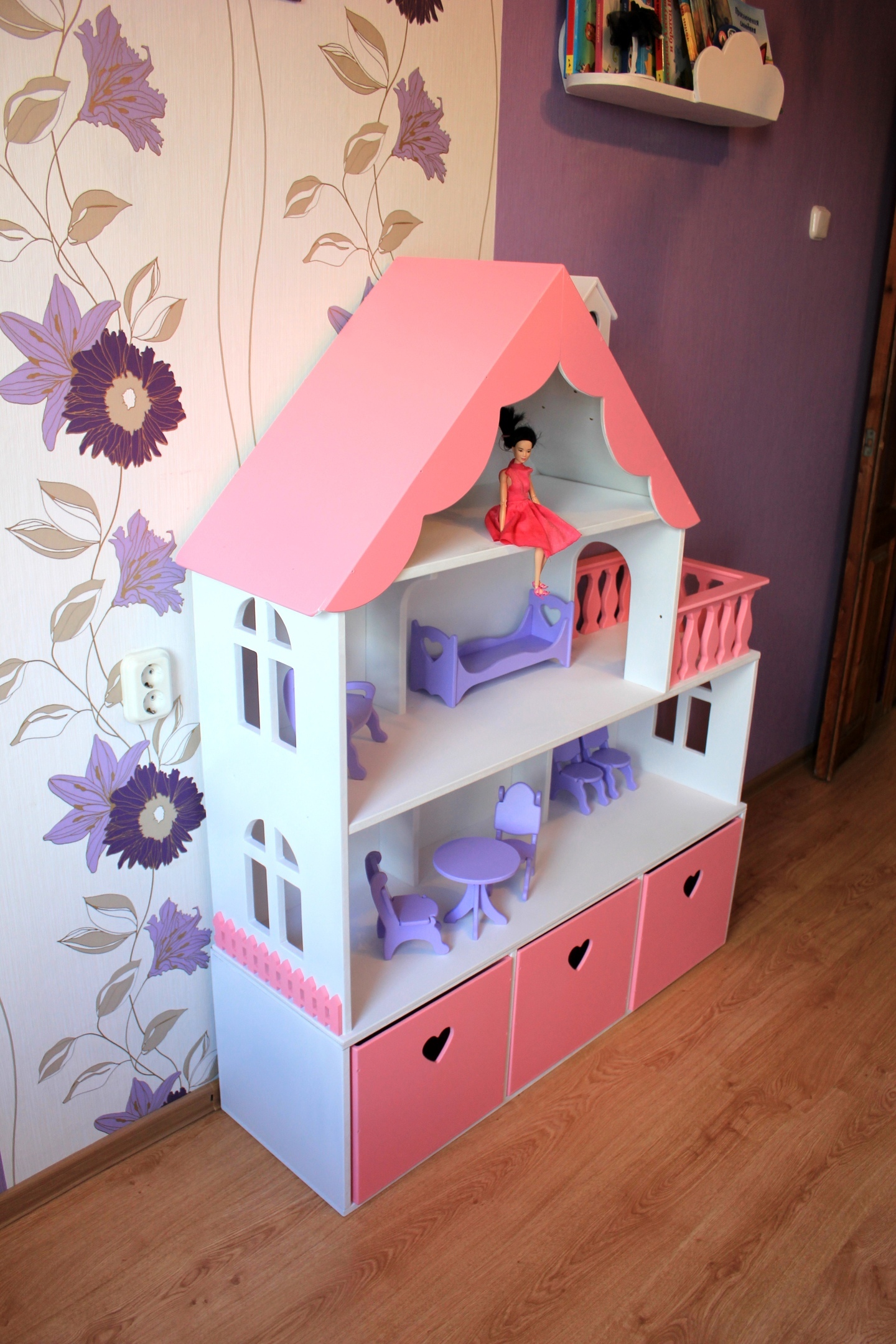 DIY dollhouse - My, Children's house, Dollhouse, , , Wooden house, Longpost