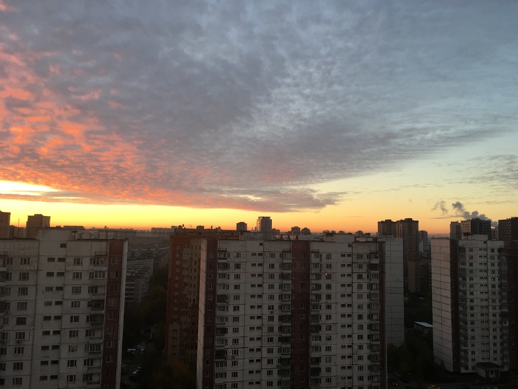 This morning in Khimki - My, dawn, Megapolis, Longpost