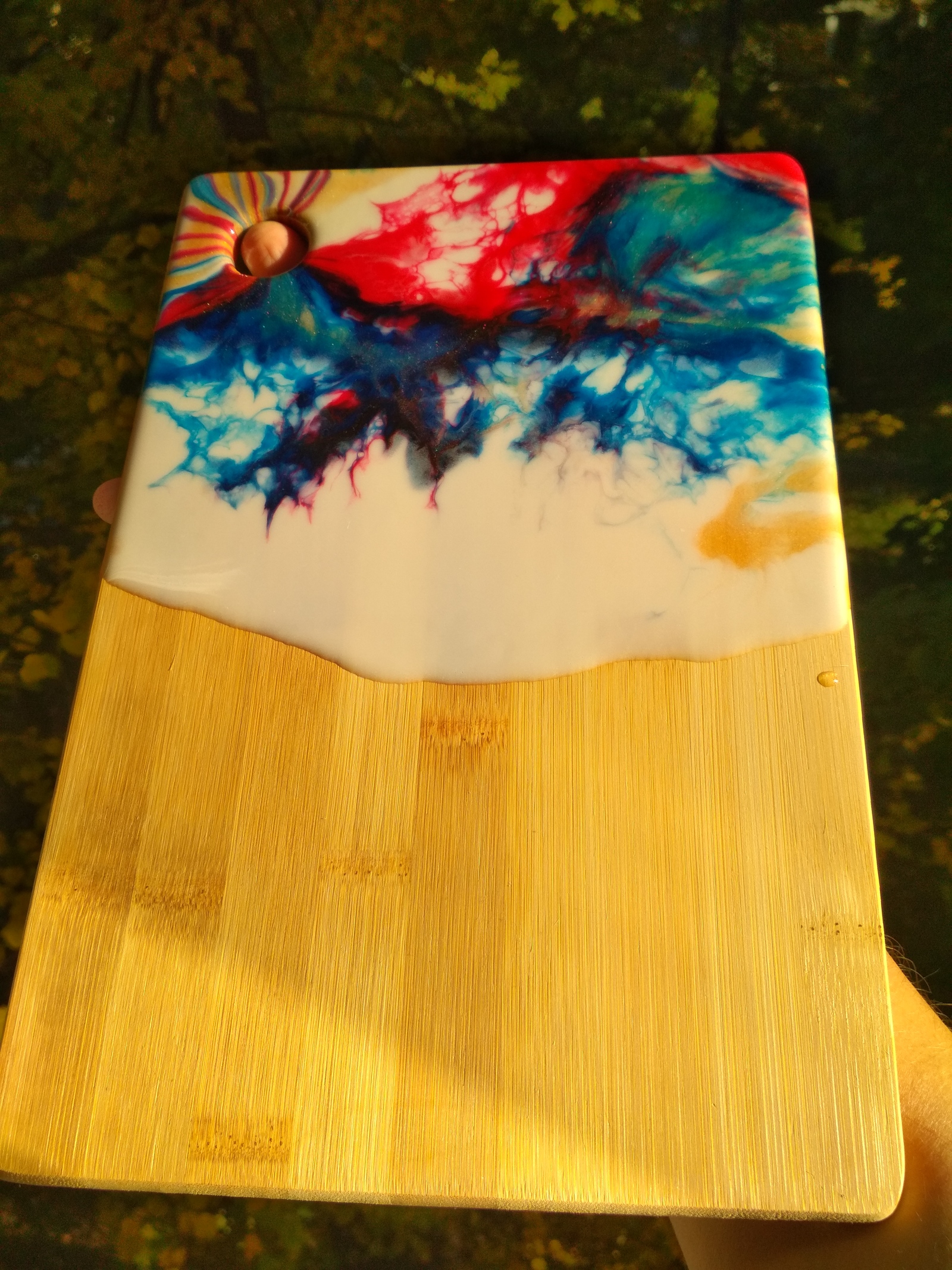 Resin on a cutting board? Decor in the kitchen. - My, Cutting board, Epoxy resin, Resin, Resinart, Longpost