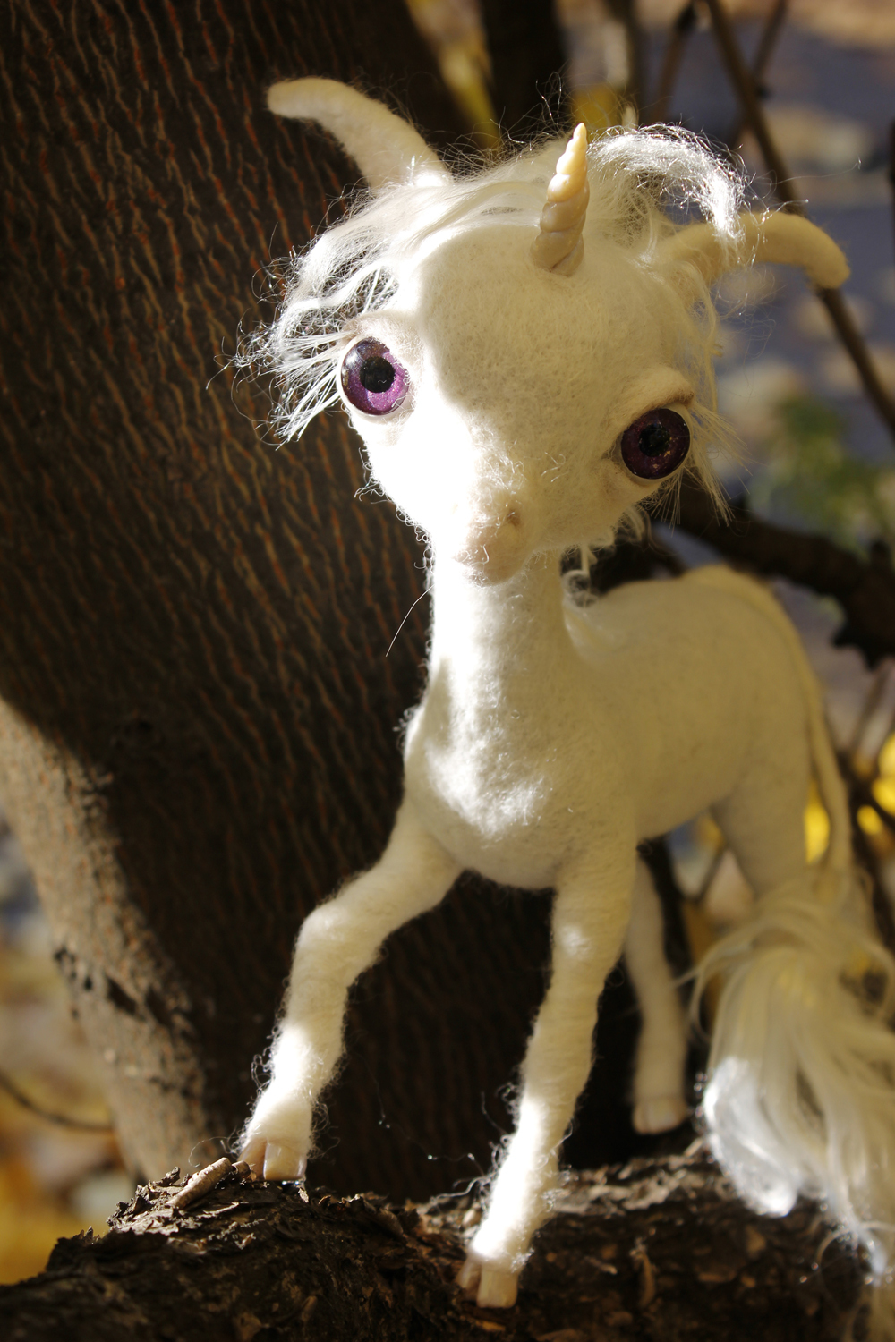 Unicorn in the technique of dry felting - My, Unicorn, Dry felting, Handmade, Author's toy, Foal, Longpost