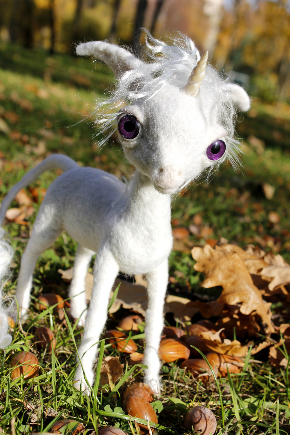 Unicorn in the technique of dry felting - My, Unicorn, Dry felting, Handmade, Author's toy, Foal, Longpost