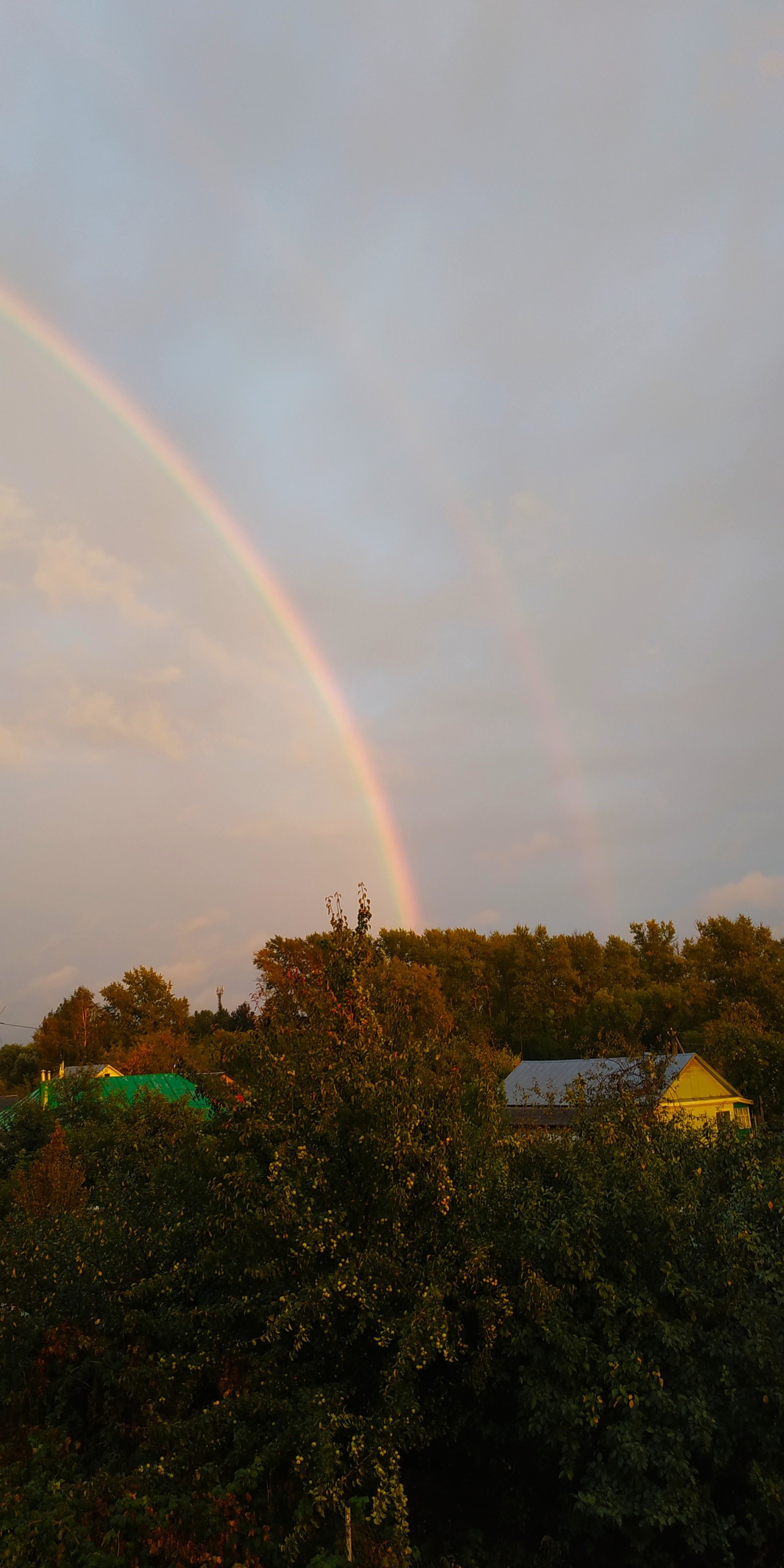 Rainbow. As if dividing the sky into light and darkness - My, Nature, Light and darkness