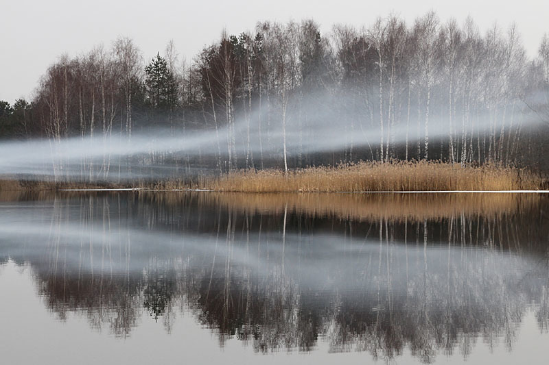 Smoke on the water - Река Вёкса, Туман, Фотография, Природа